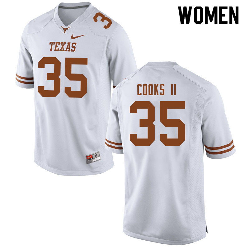 Women #35 Terrence Cooks II Texas Longhorns College Football Jerseys Sale-White